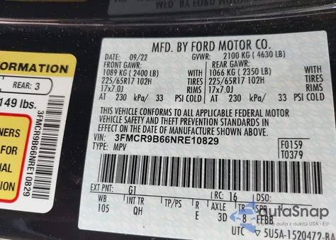 2022 Ford Bronco Sport Big Bend from USA, damaged, VIN 3FMCR9B66NRE10829